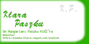 klara paszku business card